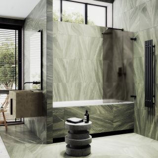 Шторка на ванну MaybahGlass MGV-649-6 40см чёрный